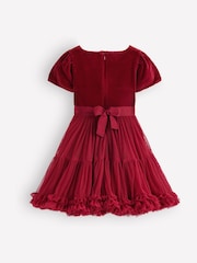 Boden Red Velour Tulle Occasion Dress - Image 2 of 3