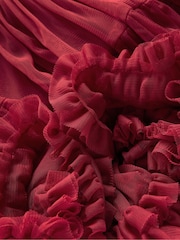 Boden Red Velour Tulle Occasion Dress - Image 3 of 3