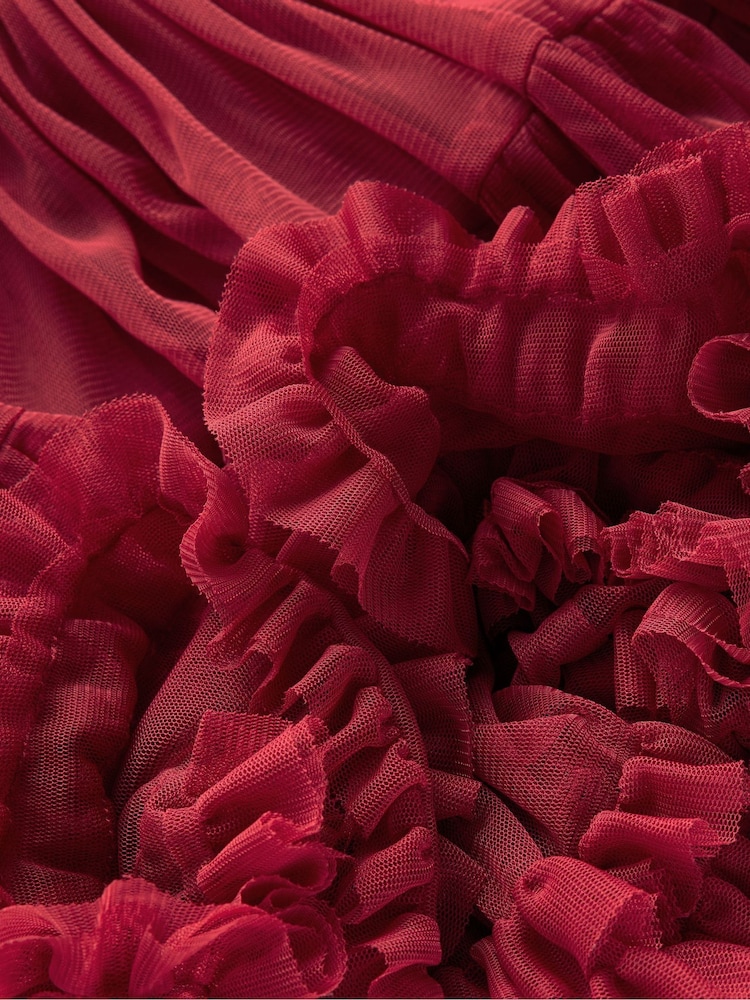 Boden Red Velour Tulle Occasion Dress - Image 3 of 3 Boden Red Velour Tulle Occasion Dress - Image 3 of 3