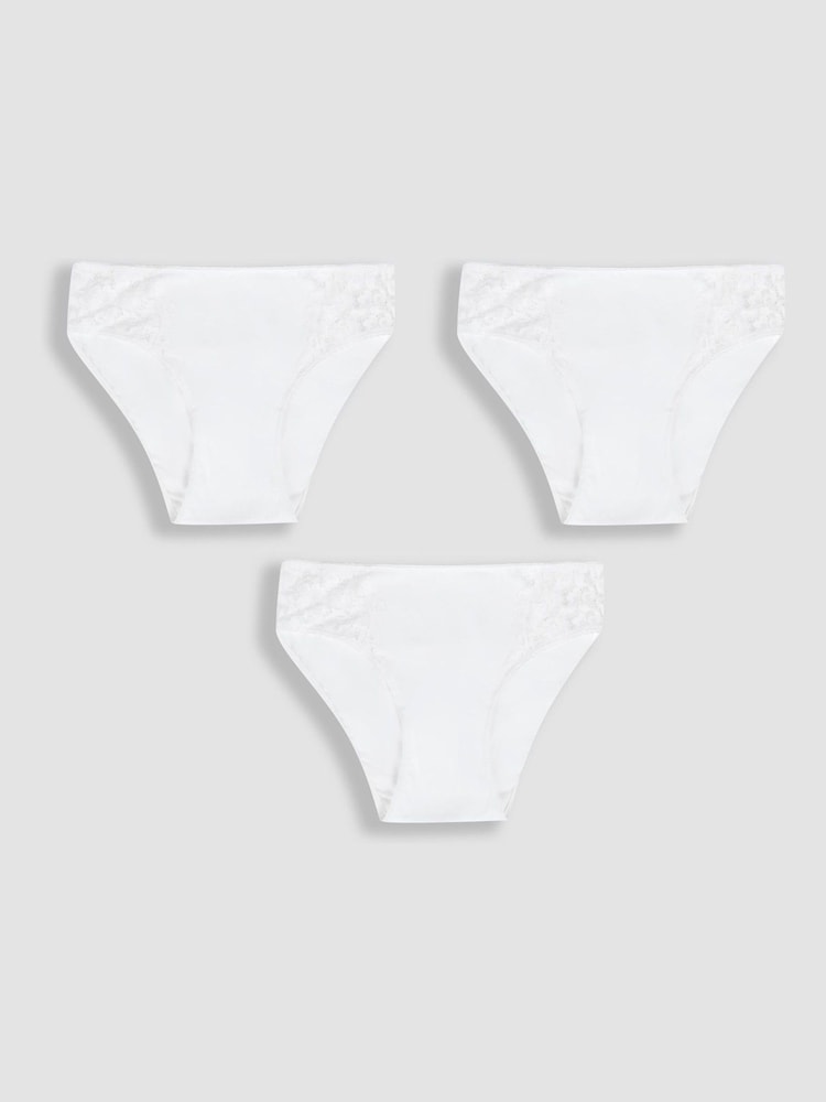 Weiß - Jojo Maman Bébé Slips mit Spitzenbesatz im 3er-Pack (Umstandsmode) - Bild 1 von 5