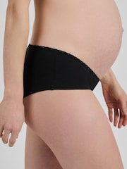 JoJo Maman Bébé Black 3-Pack Lace Trim Maternity Shorts - Image 4 of 5