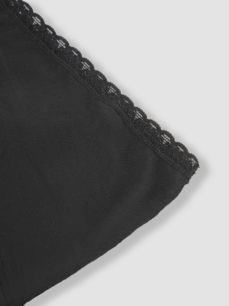 JoJo Maman Bébé Black 3-Pack Lace Trim Maternity Shorts - Image 5 of 5
