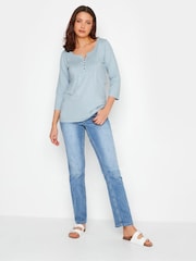 Blau - Long Tall Sally Henley-Oberteil aus 100 % Baumwolle - Bild 2 von 4