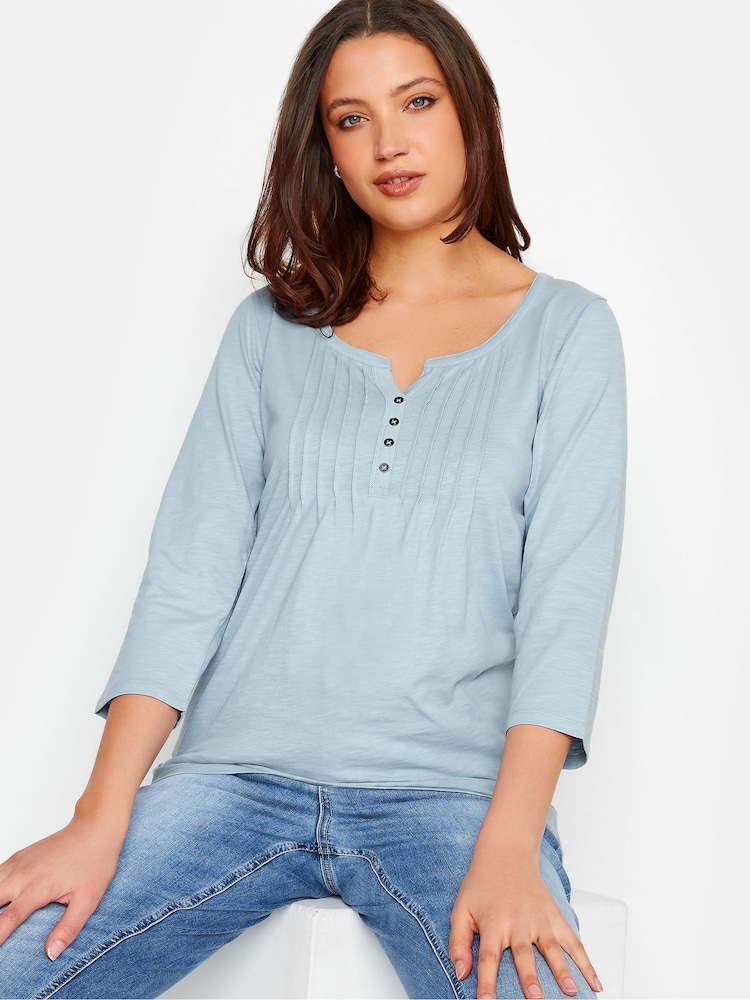 Blau - Long Tall Sally Henley-Oberteil aus 100 % Baumwolle - Bild 4 von 4 Blau - Long Tall Sally Henley-Oberteil aus 100 % Baumwolle - Bild 4 von 4