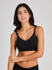 Emma Jane Black Emma-Jane Cotton Rich Lace Trim Seamless Nursing Bra - Image 1 of 5