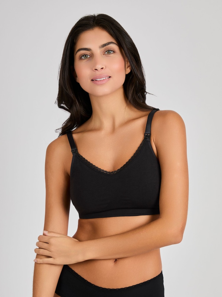 Schwarz - Emma Jane Emma-Jane Cotton Rich Lace Trim Seamless Nursing Bra - Bild 1 von 5 Schwarz - Emma Jane Emma-Jane Cotton Rich Lace Trim Seamless Nursing Bra - Bild 1 von 5