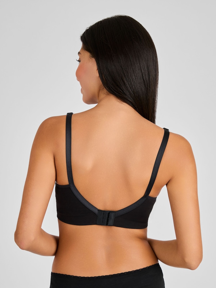 Emma Jane Black Emma-Jane Cotton Rich Lace Trim Seamless Nursing Bra - Image 2 of 5