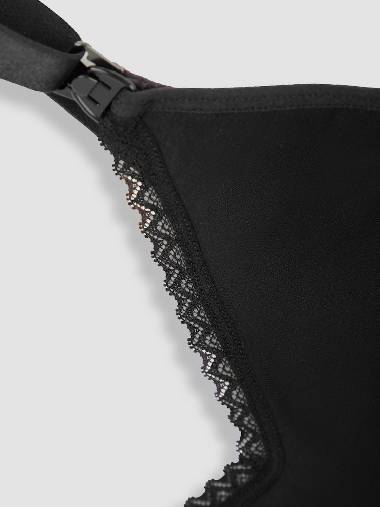 Emma Jane Black Emma-Jane Cotton Rich Lace Trim Seamless Nursing Bra - Image 5 of 5