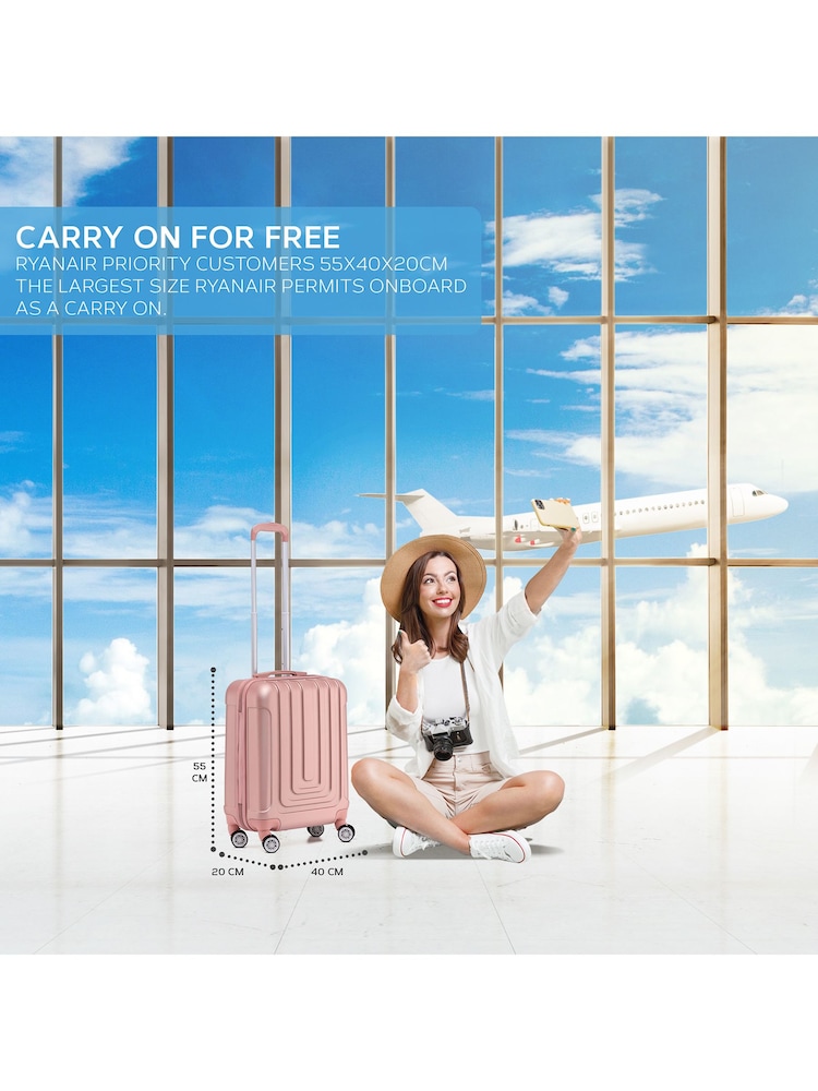 Flight Knight 55x40x20cm Ryanair Priority 8 Wheel ABS Hard Case Cabin Carry On Hand Luggage - Image 2 of 7