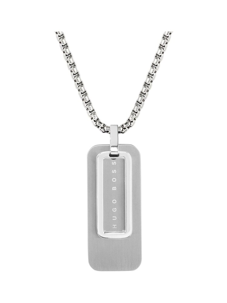 BOSS Silver Dual Stainless Steel Dog Tag Necklace - Image 2 of 3