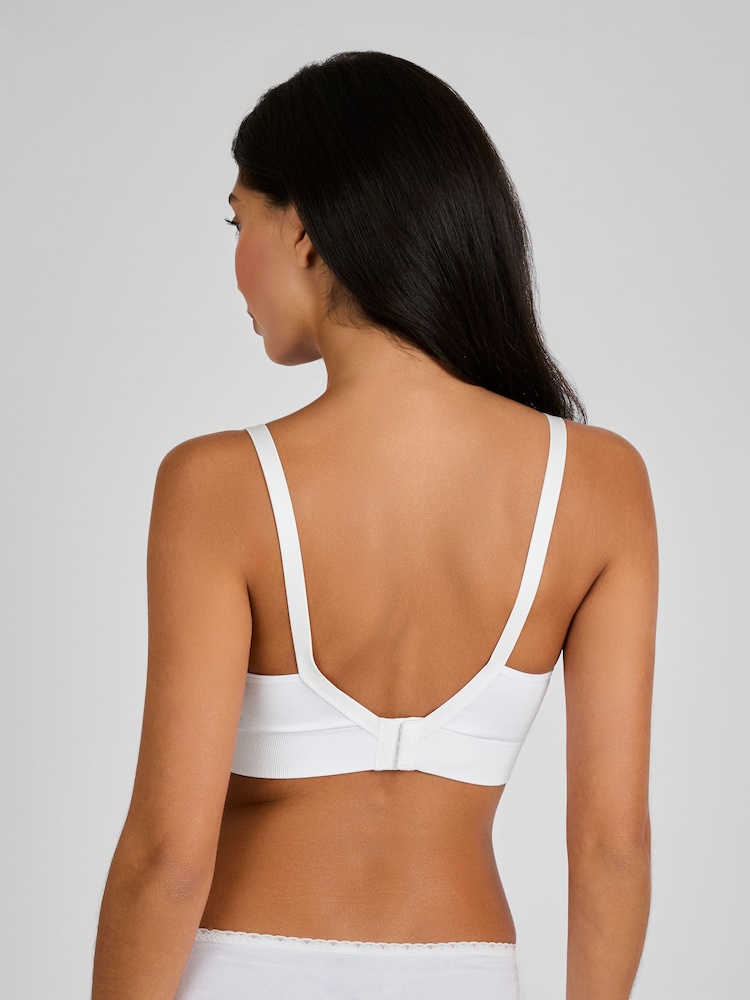 Emma Jane White Emma-Jane Cotton Rich Lace Trim Seamless Nursing Bra - Image 2 of 5