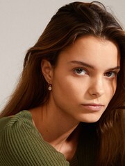 PILGRIM Gold Plated Chayenne Hoop Pendant Earrings - Image 2 of 3