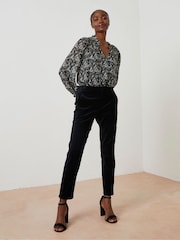 FatFace Black Isobelle Velvet Trousers - Image 3 of 5