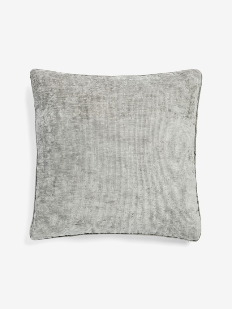 Grey 59 x 59cm Camilla Chenille Cushion - Image 2 of 4