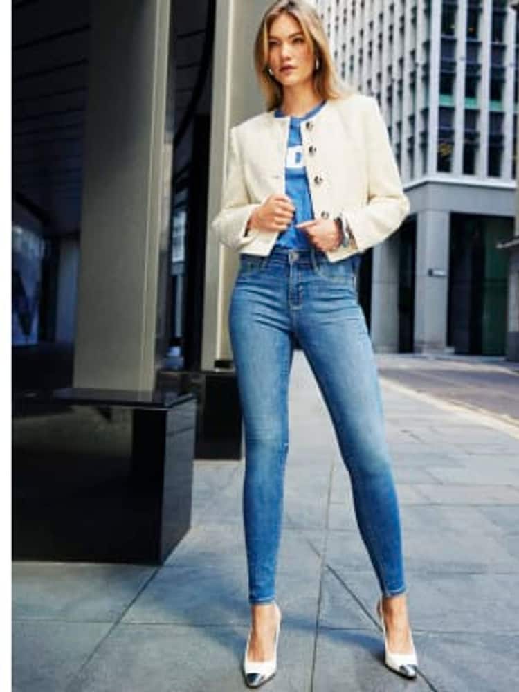 River Island Mid Rise Bum Sculpt supereng Skinny-Jeans - Bild 1 von 7