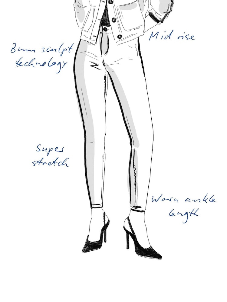 River Island Mid Rise Bum Sculpt supereng Skinny-Jeans - Bild 7 von 7