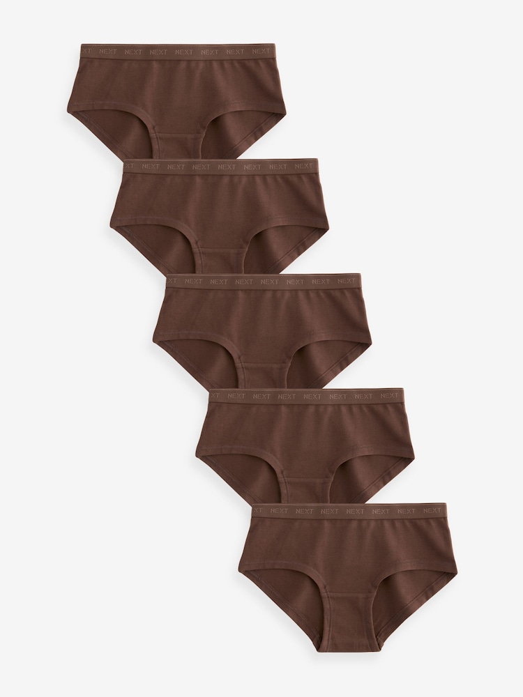 Truffle Brown 5 Pack Hipster Briefs (2-16yrs) - Image 1 of 3 Truffle Brown 5 Pack Hipster Briefs (2-16yrs) - Image 1 of 3