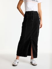 Black Corduroy Column Skirt - Image 2 of 6