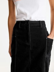Black Corduroy Column Skirt - Image 4 of 6