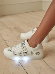 White Graffiti Light Up Elastic Lace Trainers - Image 1 of 9