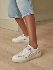White Graffiti Light Up Elastic Lace Trainers - Image 3 of 9
