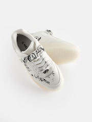 White Graffiti Light Up Elastic Lace Trainers - Image 8 of 9