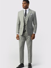Ted Baker Tailoring Grey Slim Fit  Check Jacket - Image 3 of 6