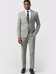 Ted Baker Tailoring Grey Slim Fit  Check Jacket - Image 4 of 6