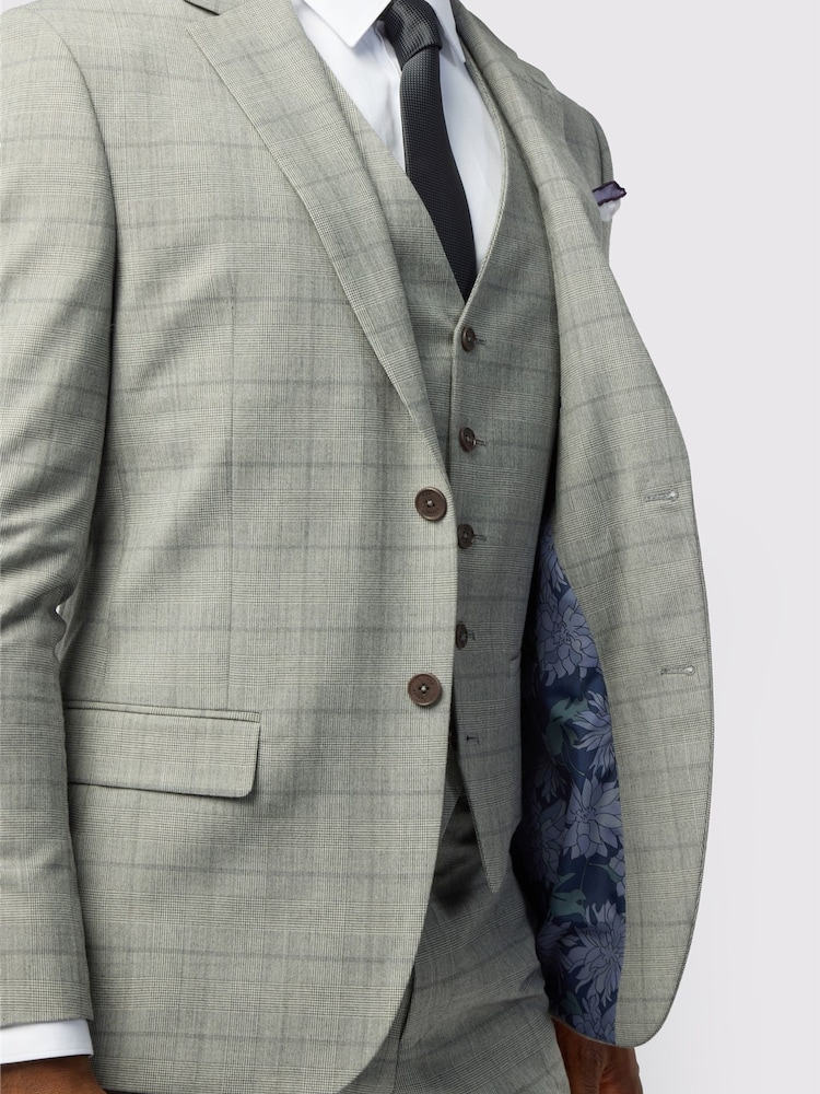 Ted Baker Tailoring Grey Slim Fit Check Jacket - Image 6 of 6 Ted Baker Tailoring Grey Slim Fit Check Jacket - Image 6 of 6