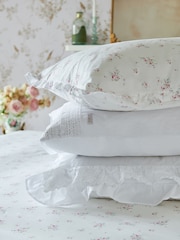 Shabby Chic by Rachel Ashwell® White Broderie Anglaise Ruffle 200 Thread Count Pillowcase Set of 2 - Image 2 of 3
