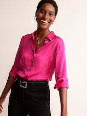 Boden Pink Saskia Satin Shirt - Image 3 of 7