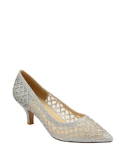 Lotus Silver Diamante Pointed Toe Court Shoes - Image 1 of 4