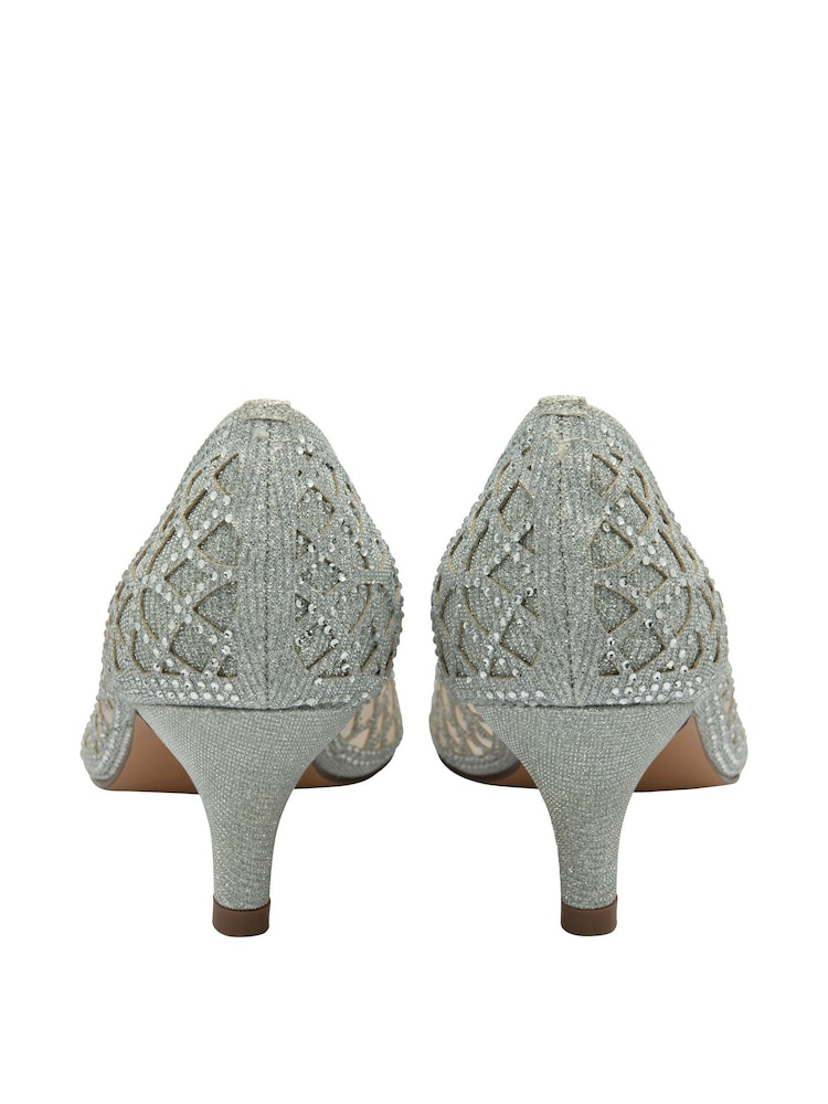 Buy Lotus Silver Diamante Pointed Toe Court Shoes from Next Kuwait