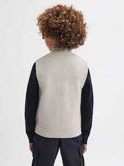 Reiss Stone Ritchie Junior Hybrid Knitted-Quilted Gilet - Image 4 of 5
