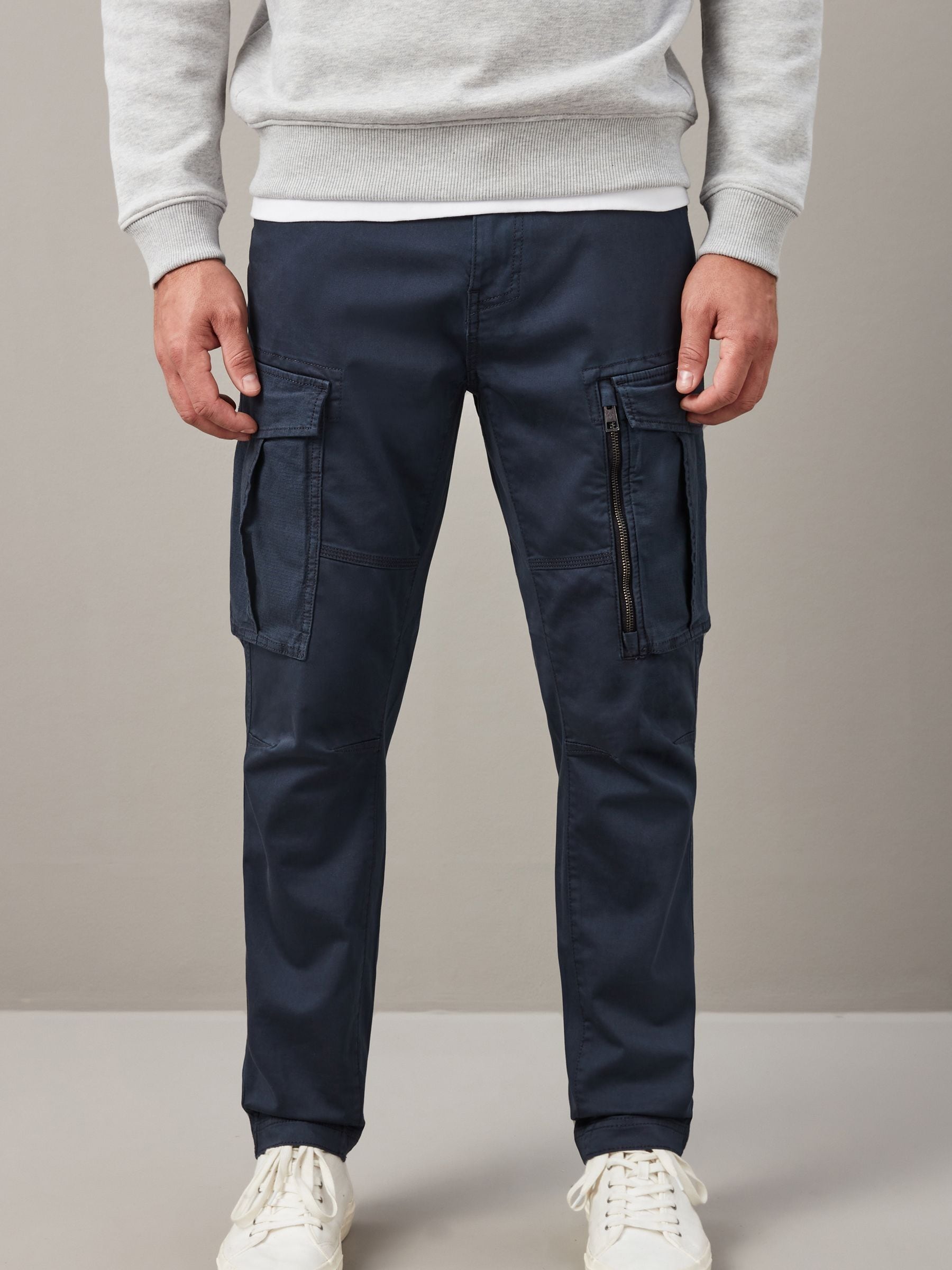 Slim cargo trousers hotsell