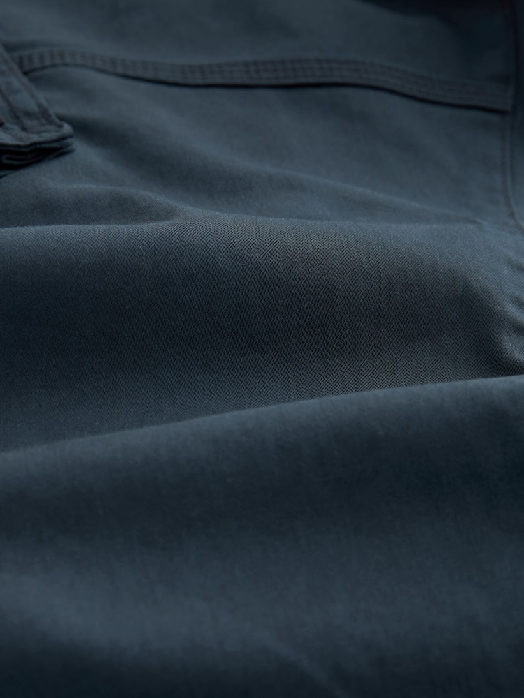 Navy Blue Slim Fit Zip Detail Stretch Cargo Trousers - Image 15 of 15 Navy Blue Slim Fit Zip Detail Stretch Cargo Trousers - Image 15 of 15