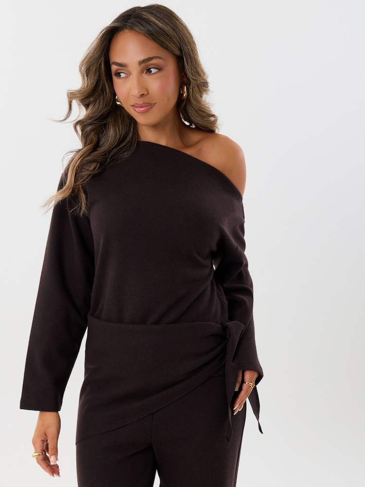 Threadbare Black Off Shoulder Top & Wide Leg Co-ord - Image 4 of 4