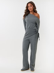 Threadbare Grey Off Shoulder Top & Wide Leg Co-ord - Image 3 of 4