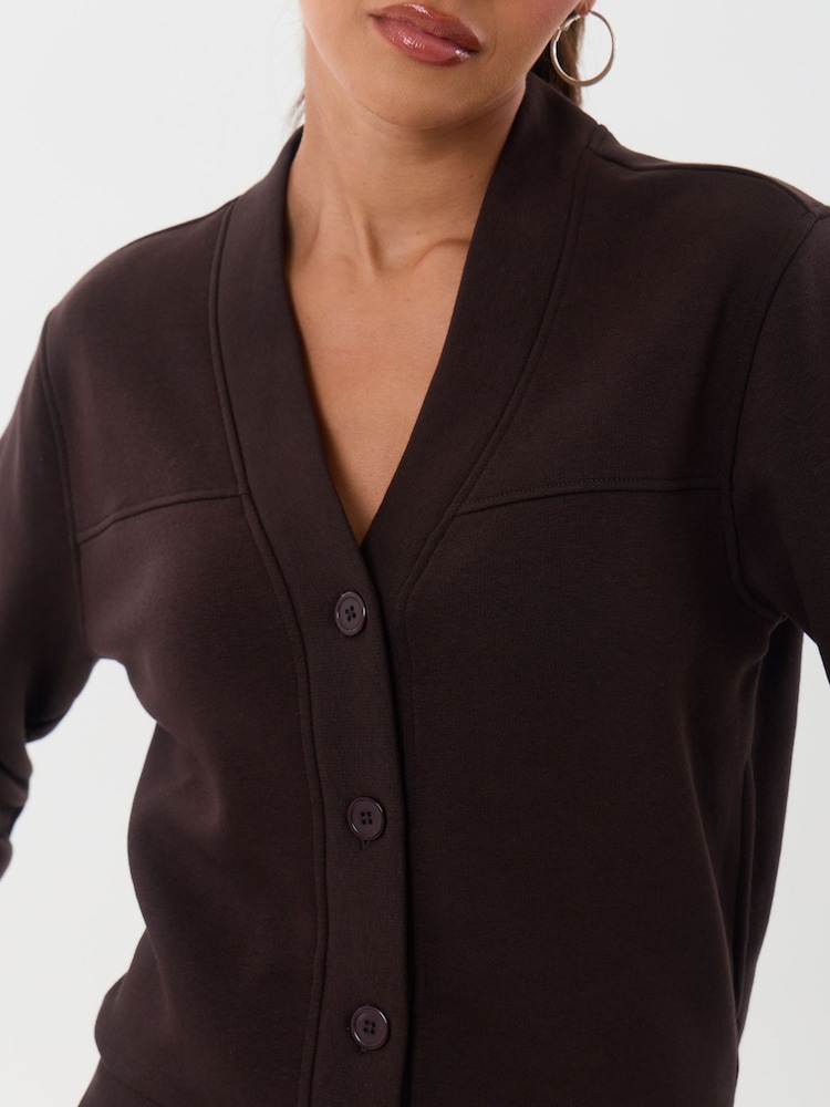 Threadbare Brown Cardigan & Joggers Sweat Set - Image 5 of 5 Threadbare Brown Cardigan & Joggers Sweat Set - Image 5 of 5