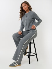Threadbare Grey Contrast Stripe Wide Leg Sweat Set - Image 5 of 5