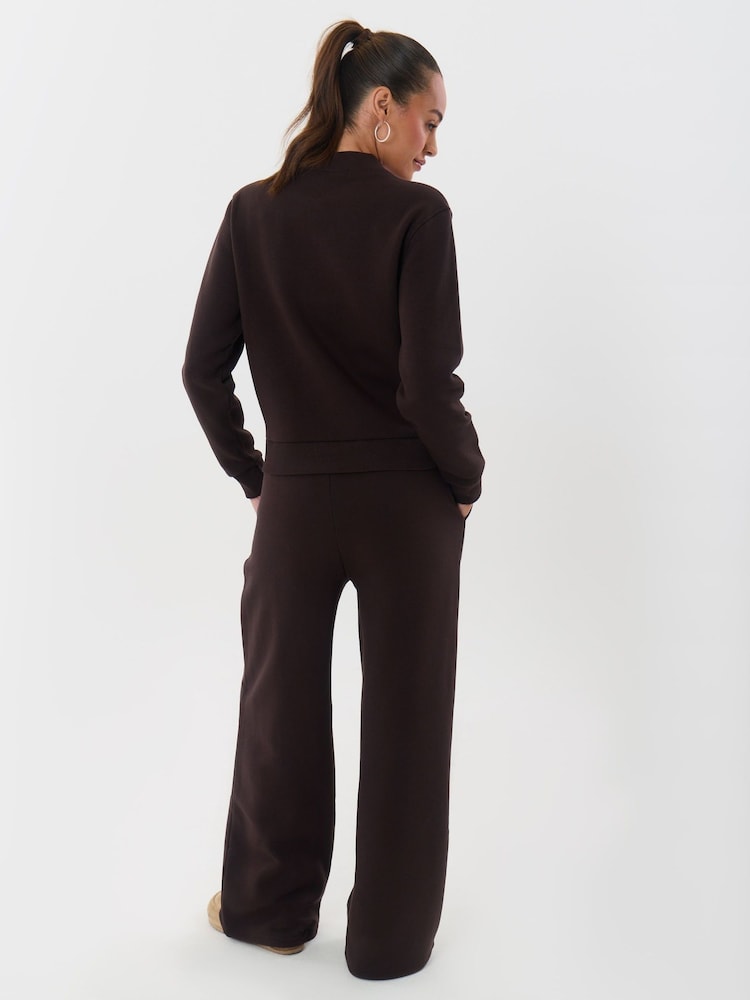 Threadbare Brown Petite Cardigan & Joggers Sweat Set - Image 2 of 5 Threadbare Brown Petite Cardigan & Joggers Sweat Set - Image 2 of 5