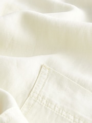 Ecru, Weiß - Tencel™ Leinenmischung Cargo Hose mit weitem Bein - Bild 6 von 6
