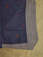 Joules Grey/Rust Check Slim Fit Wool Suit: Waistcoat - Image 6 of 7