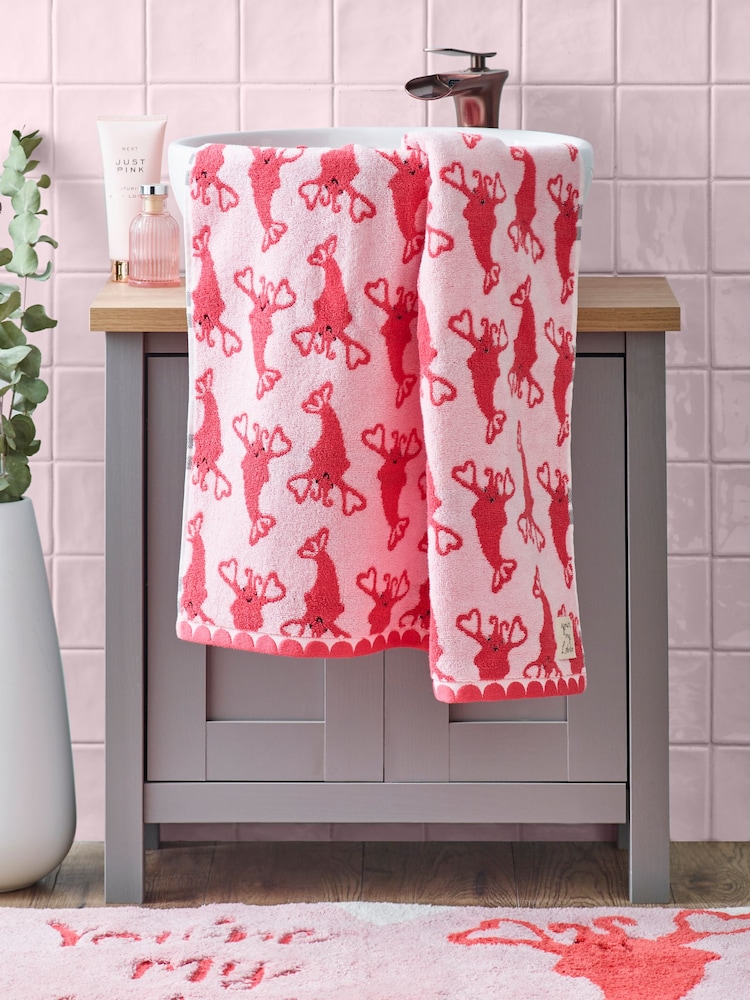Pink Lobster Towel 100% Cotton - Image 2 of 4