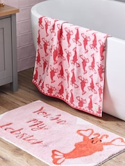 Pink Lobster Towel 100% Cotton - Image 3 of 4