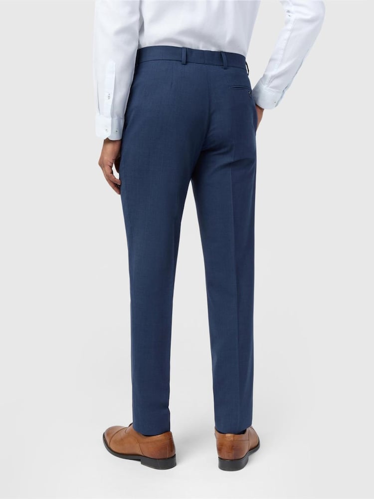 Ted Baker Tailoring Blue Slim Fit Performance  Panama Trousers - Image 2 of 2