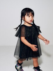 Black/Gold Sparkle Tulle Party Dress (3mths-10yrs) - Image 1 of 6