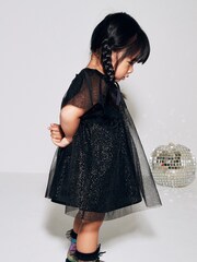 Black/Gold Sparkle Tulle Party Dress (3mths-10yrs) - Image 2 of 6