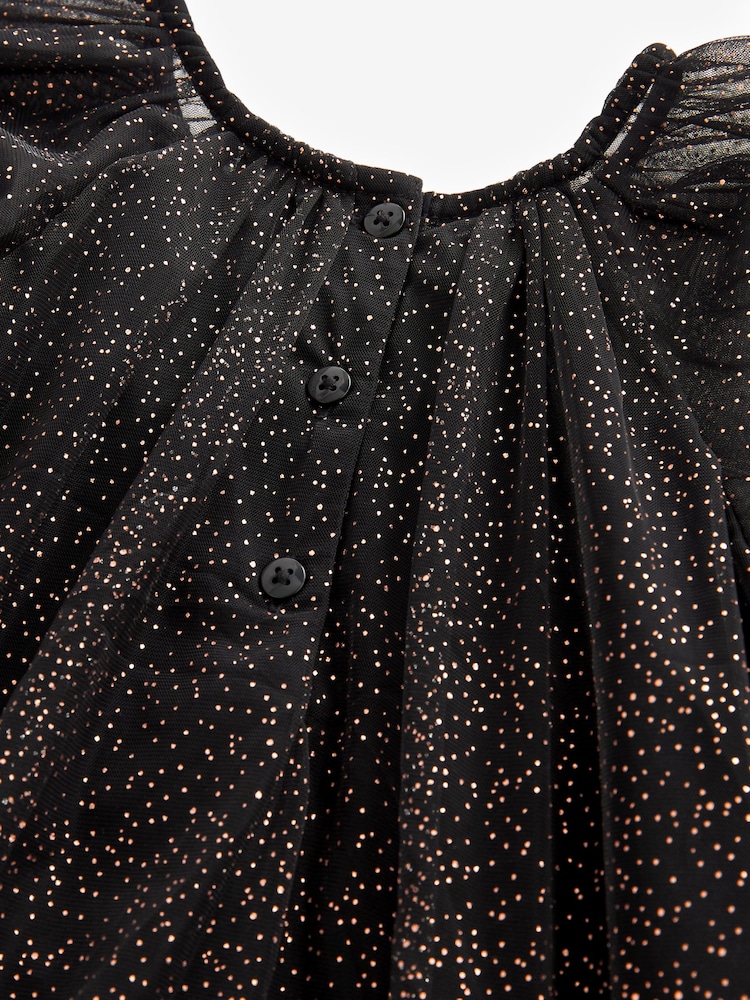 Black/Gold Sparkle Tulle Party Dress (3mths-10yrs) - Image 6 of 6