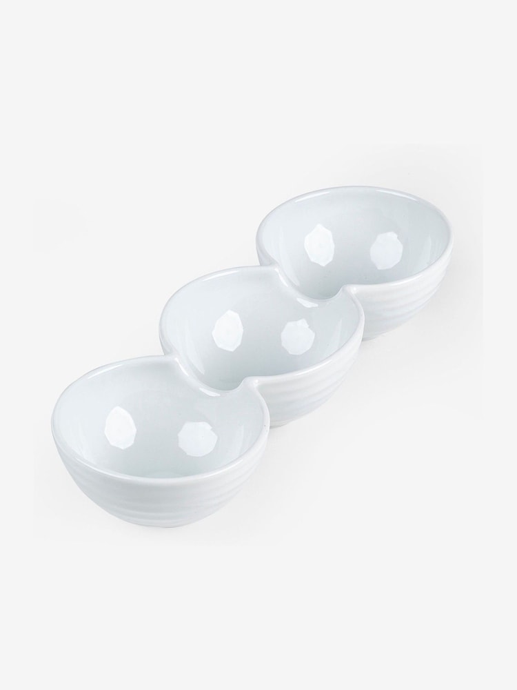 White Malvern Embossed Nibble Bowls - Image 4 of 4